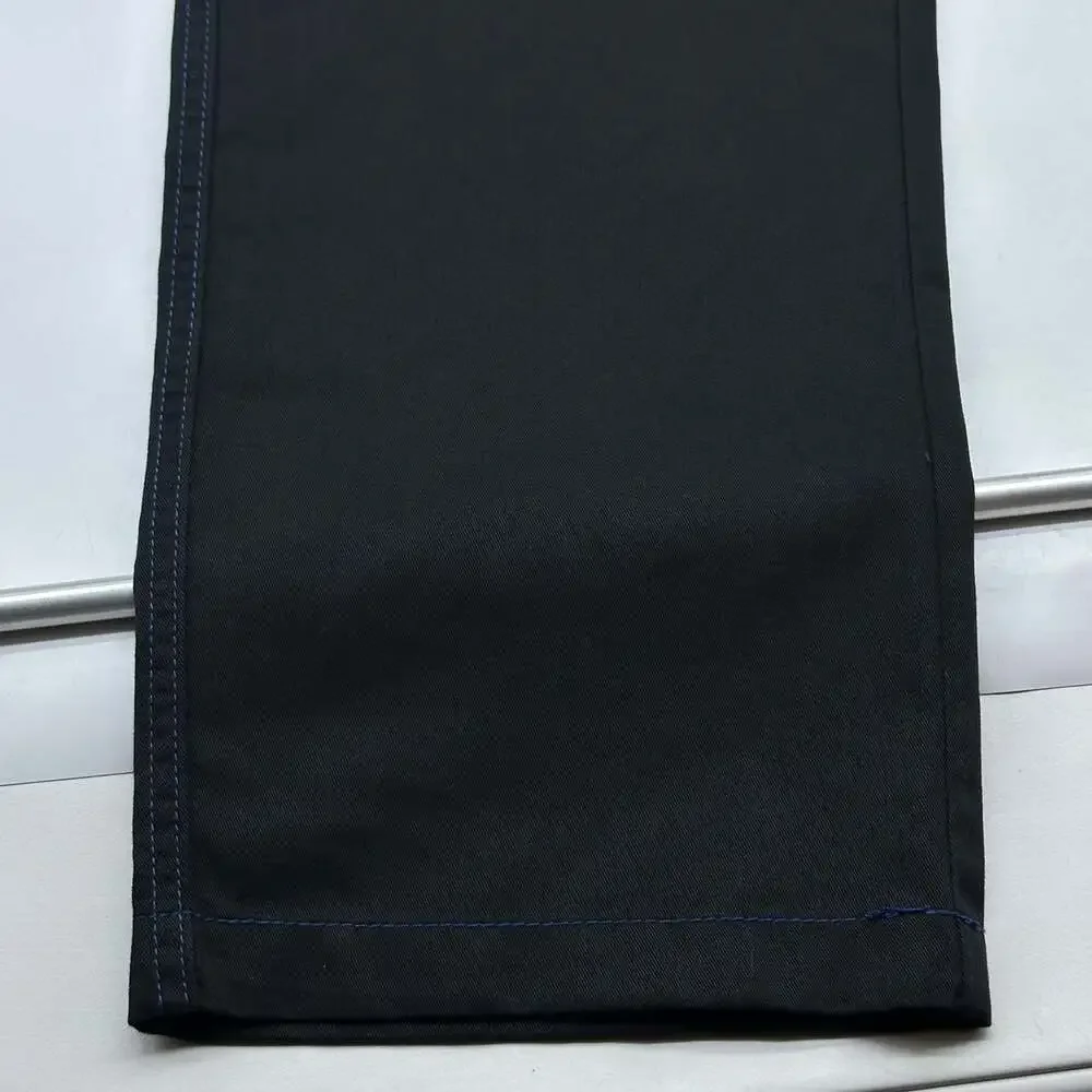 True Religion Size 34 Jet Black Pacific Blue Stitch Flap Baggy Cargo Pants NWT